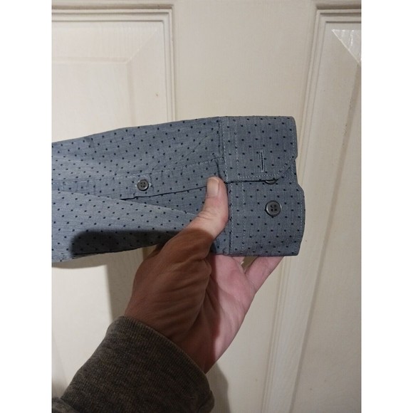 Primark Mens Pokadot Slim Fit Button-down Shirt. Size M - Picture 9 of 12